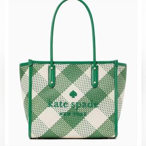 Kate Spade Ella Gingham Tote Bag Green Bean